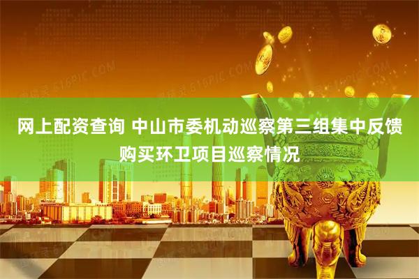 网上配资查询 中山市委机动巡察第三组集中反馈购买环卫项目巡察情况