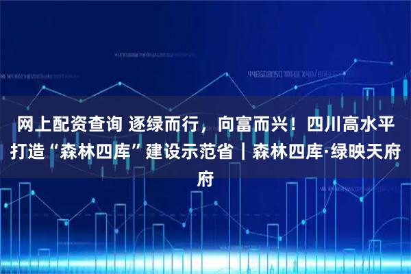 网上配资查询 逐绿而行，向富而兴！四川高水平打造“森林四库”建设示范省｜森林四库·绿映天府