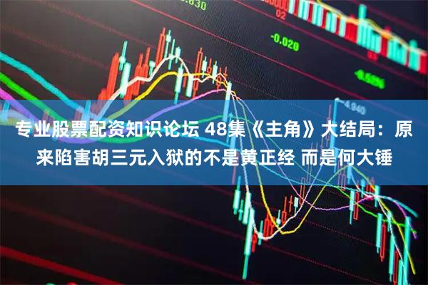 专业股票配资知识论坛 48集《主角》大结局：原来陷害胡三元入狱的不是黄正经 而是何大锤