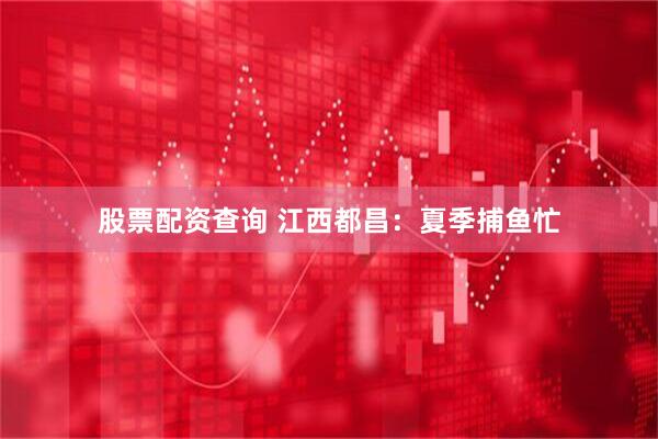 股票配资查询 江西都昌：夏季捕鱼忙